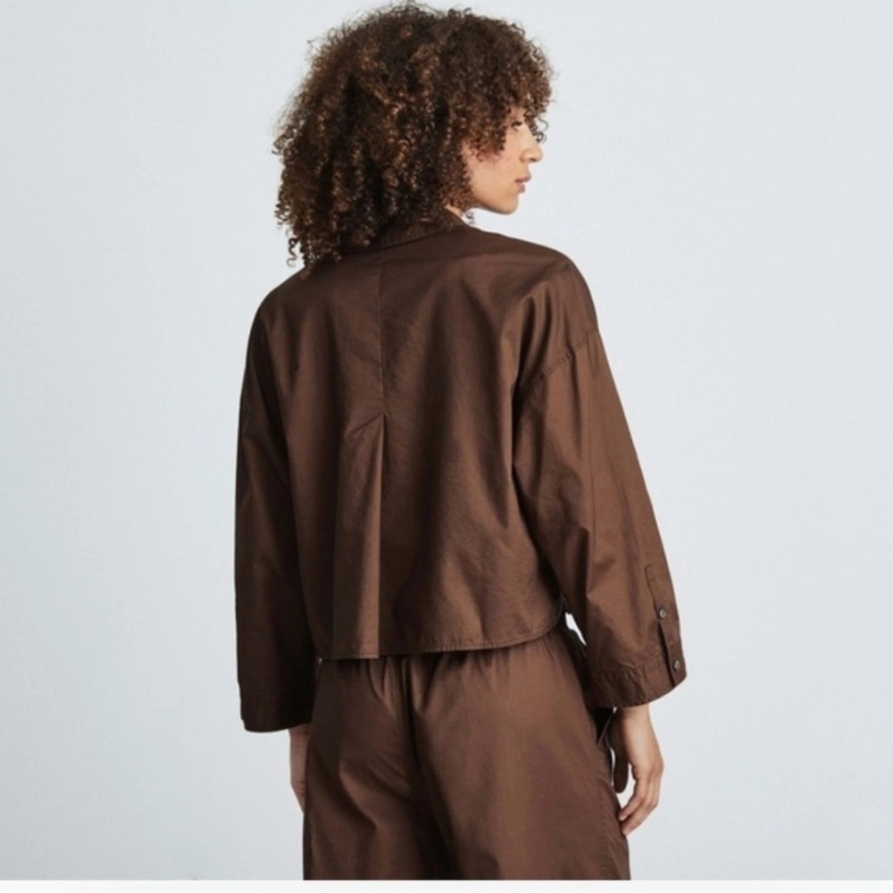 NWT Everlane The Woven 100% Cotton P.J. Top" Chestnut Chesnut Brown multiple sz - Picture 3 of 3